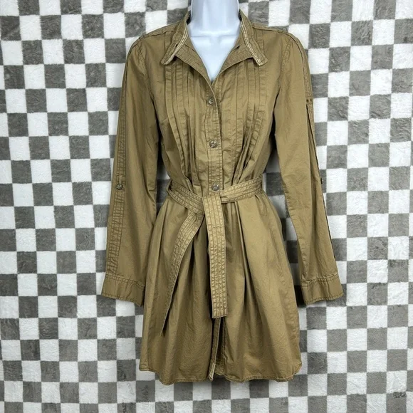 Converse One Star Dress Button down long sleeve size S kakhi tan - Picture 2 of 9